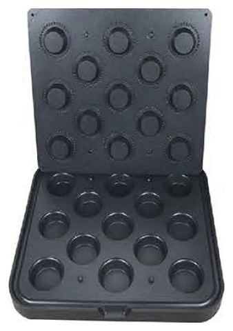 Форма для тарталетницы Kocateq DHTartmatic Plate 52 (круглые, верхний ? 65 мм, нижний ? 40 мм, 13 шт.)