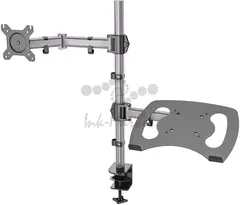 Кронштейн для монитора/ноутбука Cactus CS-VM-LH08-AL серебряный 13"-32" макс.16кг настольный поворот и наклон — фото 2
