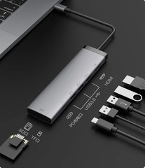 Концентратор Xiaomi MIIIW 7 в 1 Type-C - HDMI/USB 3.0/TF/SD Card Reader/ PD