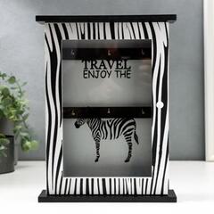 Ключница дерево 6 крючков  Зебра  29х22,5х5,8 см   4525536