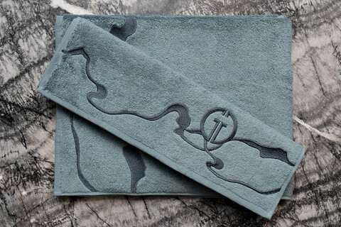 Полотенце 50х90 Garda Decor Мелодия голубое