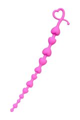 Розовая силиконовая анальная цепочка Long Sweety - 34 см. - 