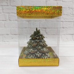 Коробка со стеклами 12х12х17 см Голограмма золото