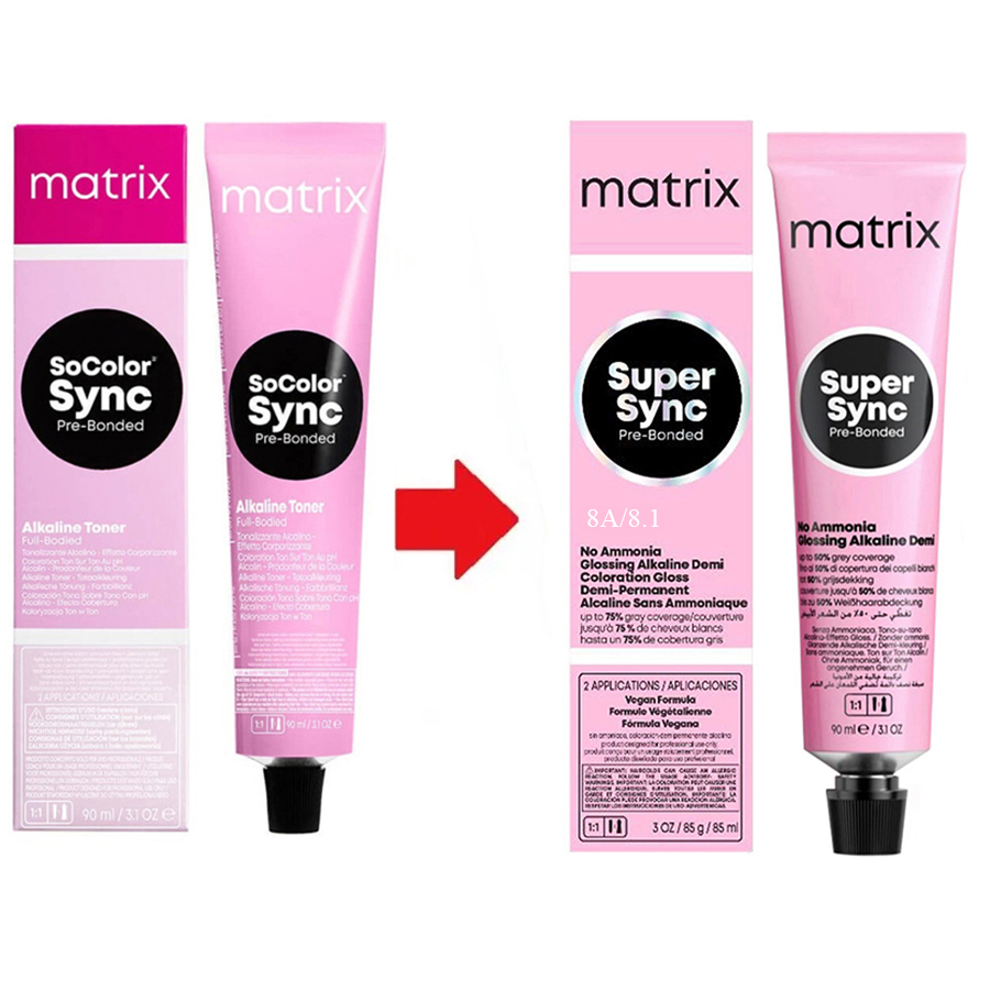 Matrix Super Sync 8A Cветлый блондин пепельный 90 мл – Купить За 753