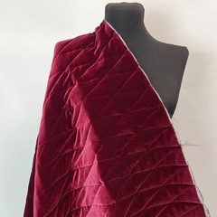 Ткань  курточная бархатная бордовая 3178