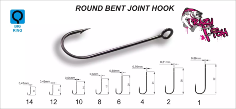 Одинарный крючок Crazy Fish Round Bent Joint Hook №14 10 шт/уп продажа от 5 уп.