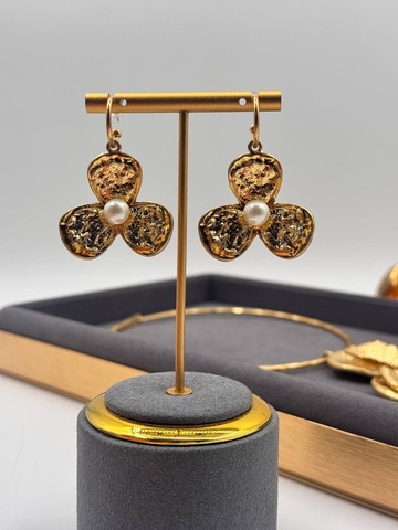 Серьги YSL 3х листик