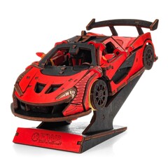 Деревянный конструктор Гоночный автомобиль (красный) (EWA)