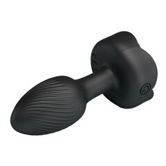 Черная анальная вибропробка с подсветкой Olman для новичков