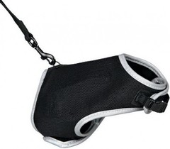 Trixie Шлейка для кошек мягкая с поводком черная XL 36*54*120