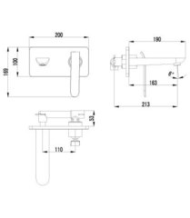 Смеситель для умывальника встраиваемый LEMARK MELANGE – LM4926CW