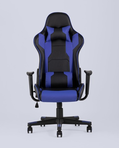 Кресло игровое TopChairs Diablo синее, с поясничной поддержкой ортопедические 135см. 64см. 53см. полиуретан