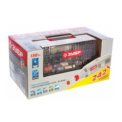 ЗУБР 242 предмета, 130 Вт, набор мини-насадок с гравером (ЗГ-130ЭК H242)