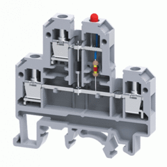 Двухуровневая клемма, винтовые зажимы проводника до 4 мм.кв. 32A/500V с диодной схемой - конфигурация LD2