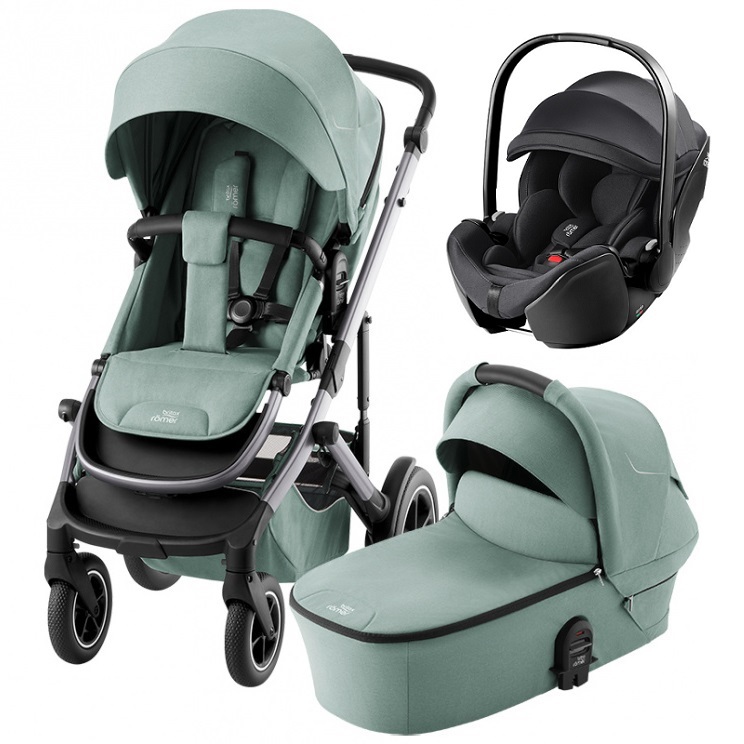 Детская коляска 3в1 Britax Roemer Smile 5Z Jade Green + Baby-Safe Pro Classic | Deep Black