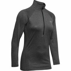 Женская теннисная куртка Under Armour Tech 1/2 Zip - carbon heather/metallic silver