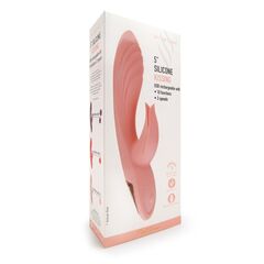 Красный вибратор-кролик 5’’ Silicone Kissing - 20,2 см. - 