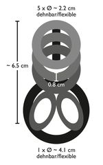 Дымчатая насадка на пенис и мошонку с гребнем Penis Hodenring - 