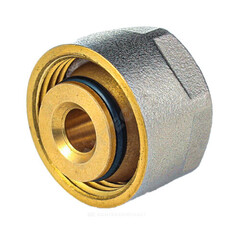 Евроконус для МП труб латунь никель обжим Дн 16х2,0х3/4" накидная гайка Aquasfera 5021-02