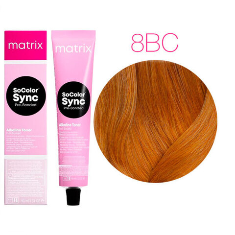 Matrix SoColor Sync Pre-Bonded 8BC светлый блондин коричнево-медный, тонирующая краска для волос без аммиака с бондером