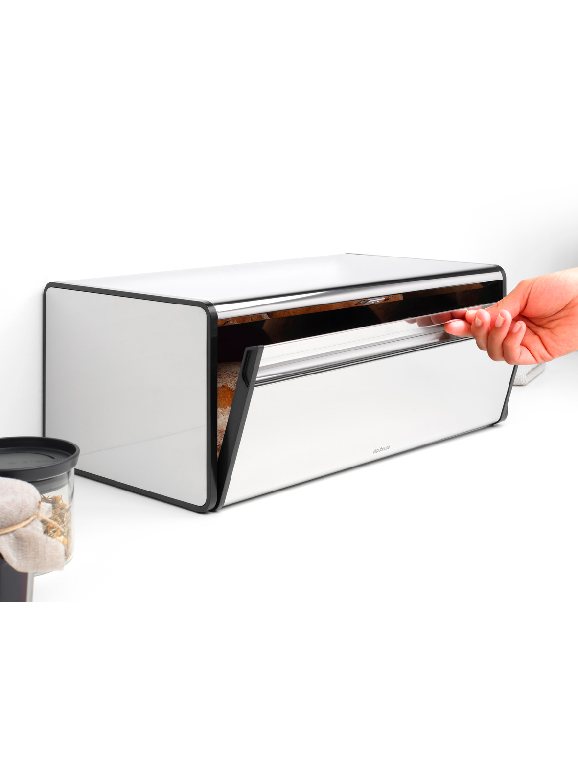 Хлебница с откидной крышкой, Стальной полированный, арт. 236846 - фото 4