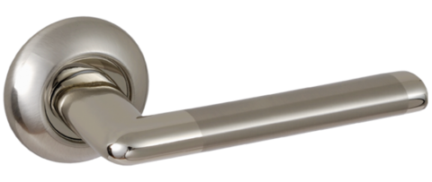 Ручка круг Пуэрто INAL 503-08 SN/NP, цвет никель матовый/никель блестящий, алюминий (гарантия - 8 лет)