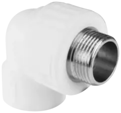 Угольник PP-R комбинированный белый НР Дн 20х3/4" VALFEX 10126220