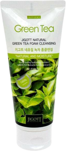 Jigott Natural Green Tea Foam Cleansing Пенка для лица с экстрактом зеленого чая