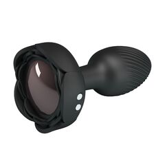 Черная анальная вибропробка с подсветкой Olman для новичков