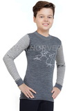 Терморубашка из шерсти мериноса Norveg Soft Teens Grey Melange детская