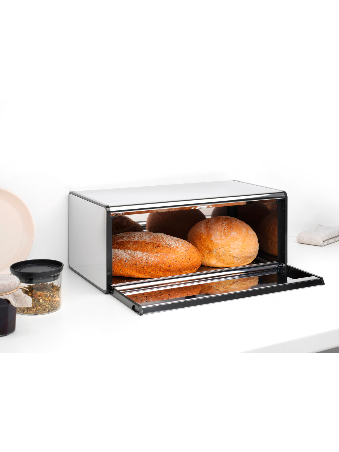 Хлебница с откидной крышкой, Стальной полированный, арт. 236846 - фото 5