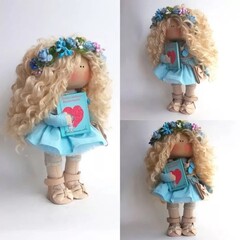 Волосы для кукол, трессы кудри-локоны-спиральки, цвет РУСЫЙ-Пшеничный, длина 15 см*1 метр., набор 2 шт