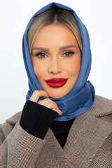Косынка с отворотом (пепельно-синяя) КО21-23М LT Collection