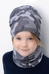 комплект  для мальчика  К 8125/св.серый меланж,милитари в полоску