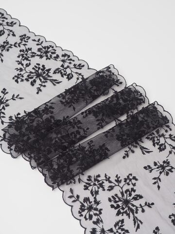 Вышивка на сетке черная неэластичная ширина 20 см