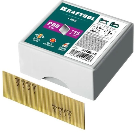 KRAFTOOL шпильки тип P0.6, 15 мм, калибр 23GA. 10 000 шт (31786-15)