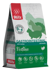 Сухой корм для кошек диетический при заболеваниях ЖКТ Blitz Vetline Gastrointestinal Dry Cat Food 1,5кг
