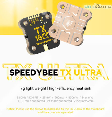 Видеопередатчик FPV SpeedyBee 5.8 ГГц TX ULTRA 1,6 Вт 48 каналов VTX