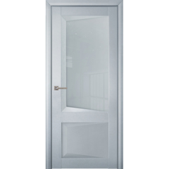 Купить Межкомнатная дверь экошпон Perfecto 108 barhat light grey остеклённая