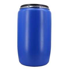 Бочка 227 л пластиковая (евробарабан) с крышкой и хомутом синяя г. Москва, 37979