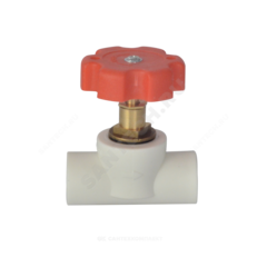 Клапан (вентиль) PP-R запорный белый Дн 32х90гр внутренняя пайка