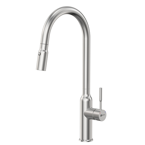 Lemark LM5086S Смеситель для кухни с вытяжным изливом, 2-х режимный аэратор, высота излива 29 см, длина 26 см, нерж. сталь