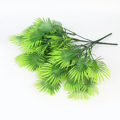 №2 Пальма зеленая с патиной, зелень искусственная, 35 см., набор 2 букета