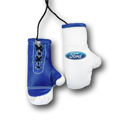 Перчатки боксерские комбинированные "Ford", белые с синим
