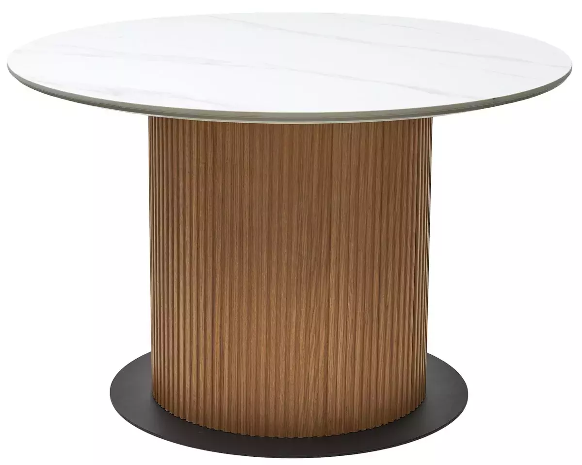 Стол MESA D120 цвет БЕЛЫЙ МРАМОР M326 / Каркас OAK, DISAUR