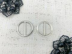 Пряжка металл, d 2,4 см, внутренний d 2 см, никель