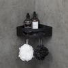 Lemark 9772047 Полка для душа угловая Lemark SHELF LINE из нерж. стали с крючками, черный/ вставка-пластик черный
