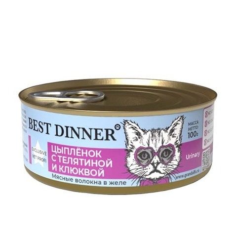 Консервы для кошек Best Dinner Exclusive Vet Profi Urinary Цыпленок с телятиной и клюквой