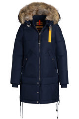 Пальто жен Parajumpers LONG BEAR 562 синее, капюшон енот