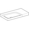 Раковина Geberit Xeno² с полкой: B=90см, T=48см, Отверстие под смеситель=Без, Перелив=Без, Полочное пространство=Правая, Белый / Специальное керамическое покрытие KeraTect
